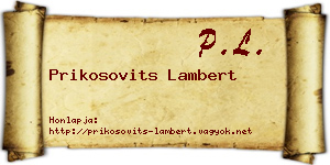 Prikosovits Lambert névjegykártya
